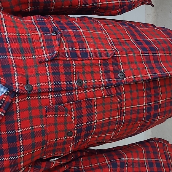 PENDLETON Red Plaid Pure Virgin Wool‎ Medium Mens Heavy Shirt Jacket VTG RARE - Picture 4 of 11